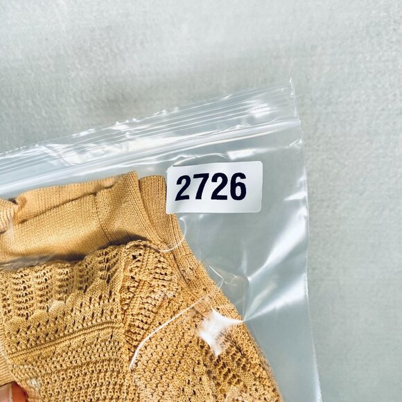 MNG Mango Crochet Top Womens S Mustard Yellow Knit Blouse Cottage - Picture 11 of 11